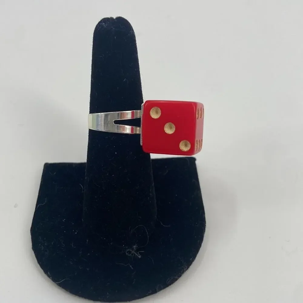 Handmade red D and D dice ring